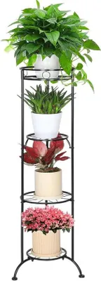 Image de Étagère à fleurs en métal, 4 niveaux, pour jardin et balcon - Famanu