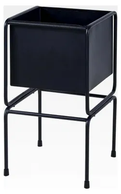 Produktbild von Pflanzenständer Sveio Blumenständer Metall Schwarz Pflanzentisch mit Blumentopf Pflanzenhalter für innen 35,5 x 20 x 20 cm