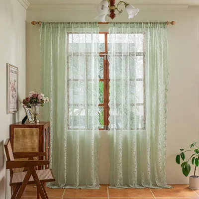 Laybasic Spitzengardine mintgrün 140 x 215 cm Hauptansicht