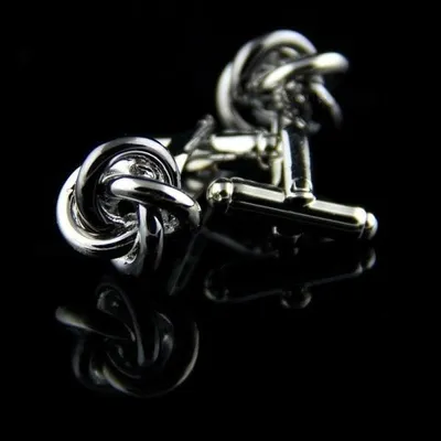 Produktbild von Manschettenknöpfe schwarz und silberne Knoten