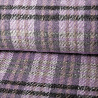 Produktbild von Jacquard Mantelstoff gebürstet Karos fleider grau schwarz 1,45m Breite