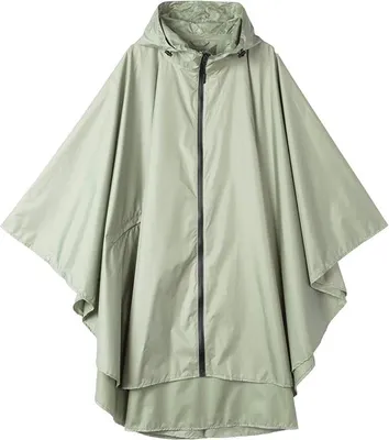 Produktbild von Damen Regen Poncho stilvolle wasserdichte Regenmantel mit Kapuze Rei?verschluss