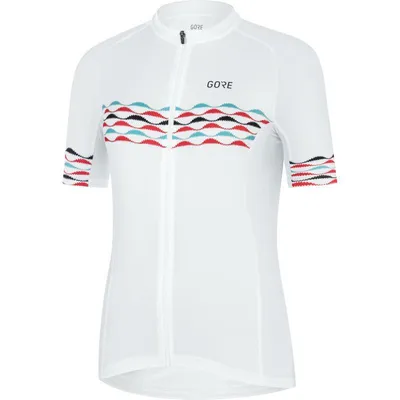 Produktbild von Gore Skyline-Trikot – Damen kurz weiß-blau Scuba-Stoff größe XS (34) 100726012706