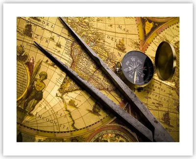 Produktbild von Poster - Poster ohne Rahmen - Kompass Abenteuer Reisen - 50x40 cm - Wand Bild - Wanddeko - Wandbilder - Kunstposter - Wandposter - Bilder - Kunstdruck - Wanddekoration - Wandbild - P2XAA50x40-0146