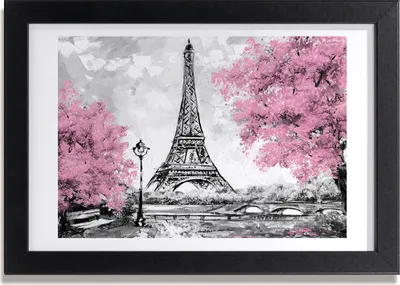 Produktbild von Bild 30x20 MDF-Rahmen, Wandkunst Eiffelturm in Paris
