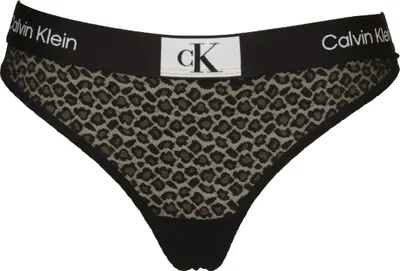 Zdjęcie produktu dla Stringi damskie CK CALVIN KLEIN elastyczne majtki z logo artykuł QF7175E nowoczesne stringi, UB1 Czarny, S, Poliamid 90%,Elasthan 10%