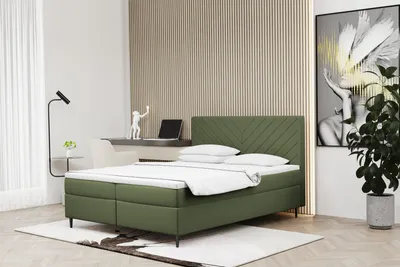 Obrázek produktu pro Kaiser Möbel skříňová postel 180x200 s postelí a matrací + topper, postel do ložnice RUGIA Olive