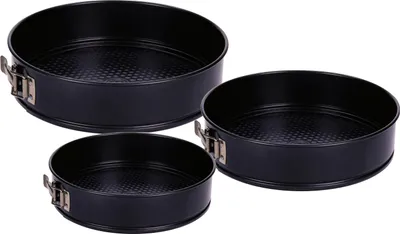 Produktbild von Springform RUND im 3er Set - schwarze Anti-Haft Springform - 28 / 26 / 24 cm