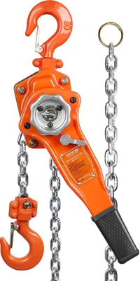 Produktbild von VEVOR Ratschenzug Stahl 0,75T Belastbarkeit Flaschenzug Hebezug 2,8m Hubhöhe Hebelzug Ф6x18mm Hubkettengröße Kettenzug 140N Zugkraft Strapazierfähige Doppelklinken-Bremse Ratschenkettenzug