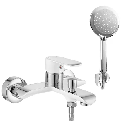 Zdjęcie produktu dla Bateria wannowa REA BLOOM biała chrom White Chrome