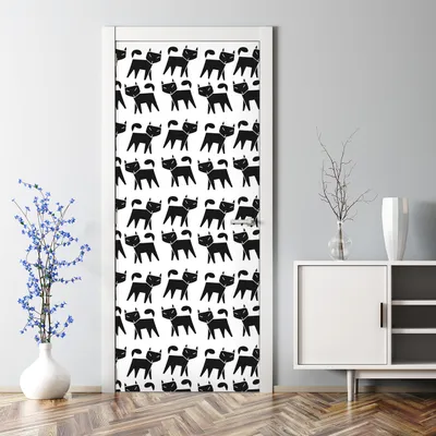 Produktbild von Dekorative Tür Wandaufkleber Wandtattoo selbstklebend dekoration Geometrische Katzen 85 x 200 cm