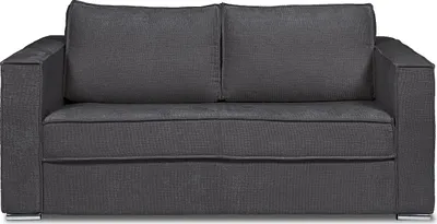 Produktbild von 3-Sitzer Schlafsofa mit Chenille-Bezug anthrazitgrau - Schlafbereich mit 140 cm breiten Latten - 22 cm Matratze mit Formgedächtnis - LORETO