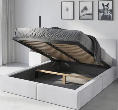 Produktbild von Interbeds Polsterbett 160x200cm Bett Doppelbett mit Stauraum mit Lattenrost Bettkasten Boxspringbett hydrophob gepolsterter Bettrahmen