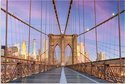 Produktbild von MuchoWow® Poster New York - Sonnenuntergang - Brooklyn Bridge 30x20 cm - Plakate - Print