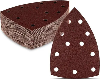 Produktbild von Multischuhrasp 120-teilig 11-gatterig 105 x 152 mm 20 x Korndichte 40-60-80-120-180-240 mm für Multischleifmaschinen - Dreieckige Schleifblätter - Schleifpads