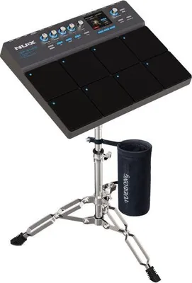 Image de Nux Percussion Pad DP-2000 E-Drum avec support et support pour baguettes de batterie