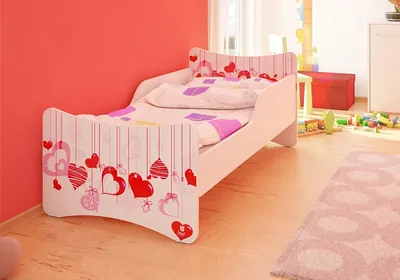 Produktbild von Best for Kids Kinderbett 90x200 cm ohne Matratze mit Rausfallschutz Herzen