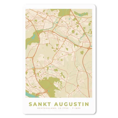 Produktbild von MuchoWow® Mauspad Mousepad Sankt Augustin - Karte - Vintage - Stadtplan 18x27 cm - Mousepads - Maus Mat - Pad - Mausunterlage