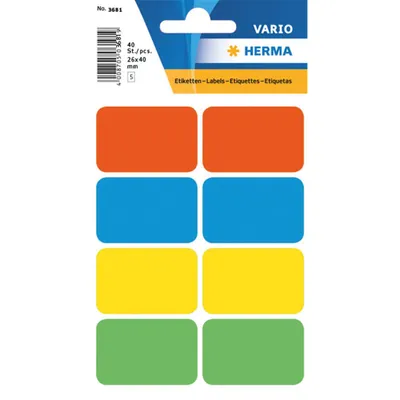 Produktbild von HERMA Vielzweck Etiketten 26 x 40 mm sortiert 40 Etiketten