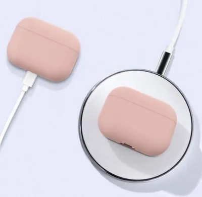 Image de Étui "adapté" pour Apple AirPods – compatible avec les AirPods Pro – Coque souple – Rose poudré – Étui de protection
