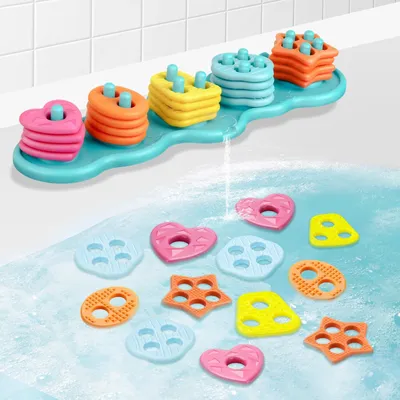 Produktbild von Badewannenspielzeug Baby ab 1 2 3 Jahr Montessori Steckspiel für Kinder