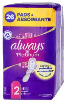 Immagine prodotto di Always Platinum Super Assorbenti con ali, 26 pezzi