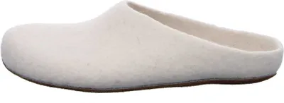Produktbild von Magicfelt Wollfilz-Pantoffel, Moorschnucke, weiss, Ledersohle 17/713-4855 41
