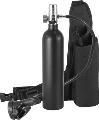 Produktbild von 1-Liter-Tauchflasche, 30 m Tauchtiefe, wiederbefüllbare Schnorchel-Luftflasche mit Pumpe
