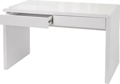 Zdjęcie produktu dla Biurko HWC-G51, biurko komputerowe biurko do pracy, biały wysoki połysk ~ 120x60cm