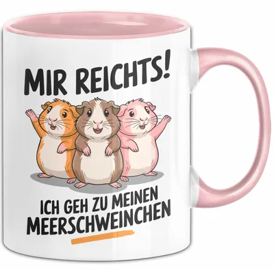 Produktbild von Meerschweinchen Tierliebhaber Tasse Geschenk Lustige Geschenkidee Spruch Mir Reichts Ich Geh Zu Meinen Meerschweinchen (Rosa)
