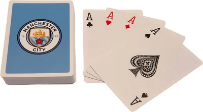 Immagine prodotto di Manchester City FC - Carte da gioco, Crest TA9546 (Taglia unica) (Blu/Bianco)