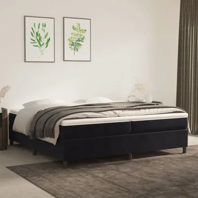 Productafbeelding van Maison Exclusive - Bedframe met boxspring, zwart, 200 x 200 cm, fluweel