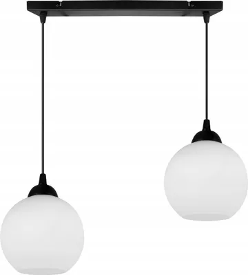 Image de Suspension classique en métal avec abat-jour en verre