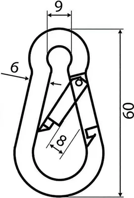 Produktbild von Feuerwehrkarabinerhaken Karabinerhaken 4,5,6,7,8,9,10,11,12 mm Karabiner Haken - Größe: 6 - Menge: 10