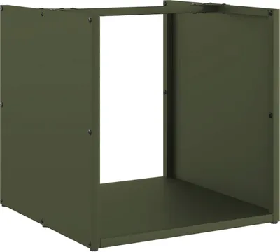Immagine prodotto di vidaXL Porta legna verde oliva 40x40x40 cm Acciaio laminato a freddo