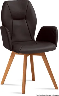 Produktbild von Armlehnstuhl (8er-Set) Donka 58x92x60 Eiche geölt/Espresso