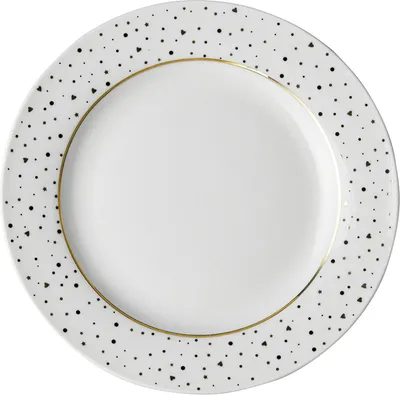 Produktbild von Dutch Rose Amsterdam 4er Set Dessertteller Kuchenteller Teller Porzellan Essteller-Service Speiseteller Frühstücksteller rund zum Servieren von Frühstück, Kuchen, Abendbrot (18 cm Glitter weiß)