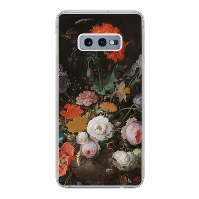 Produktbild von MuchoWow® Handyhülle Schutzhülle Hülle für Samsung Galaxy S10e Stilleben mit Blumen und einer Uhr - Gemälde von Abraham Mignon Silikon Softcase Handy Hülle - Handy