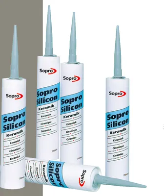 Produktbild von Sopro Silikon Keramik Fugen Fliesen 310ml Abdichtung Farbe steingrau 1 Stück