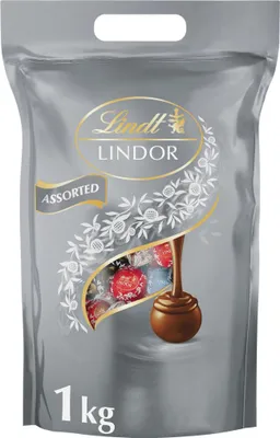 Zdjęcie produktu dla Lindt Lindor Silver Mixture opakowanie najlepszej czekolady mlecznej 1000g