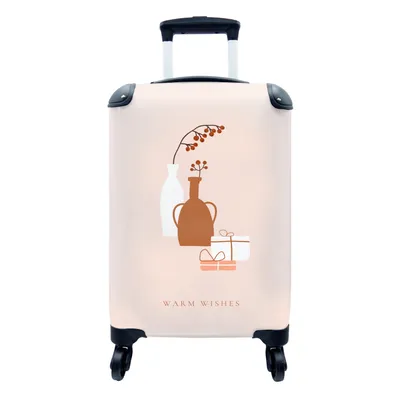 Produktbild von MuchoWow® Koffer Handgepäck Trolley Rollkoffer Kleine Reisekoffer mit 4 Rollen - Winter - Zitat - Pastell - Cabin Size < 55x40x23 cm & 55x40x20 cm - Fotokoffer - Kabinenkoffer - Boardgepäck - Reise-Box - Reisekoffer - Reisegepäck - Koffer mit Bild - Trolley für Kinder