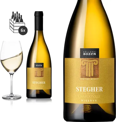 Produktbild von 6er Karton 2020 Stegher Chardonnay Riserva DOC Südtirol von Kellerei Bozen/Gries - Weißwein