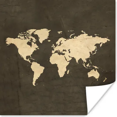 Produktbild von MuchoWow® Poster Weltkarte - Farben - Vintage 50x50 cm - Wohnzimmerdekoration
