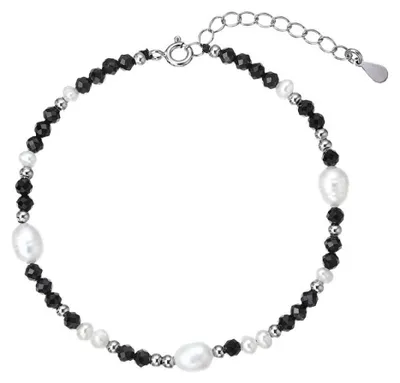 Produktbild von Silberarmband mit Perlen und Spinellen 13113.3