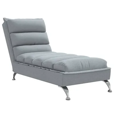 Produktbild von Chaiselongue mit Kissen Hellgrau Stoff