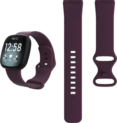 Produktbild von Silikon Ersatzband Armband für Fitbit Versa 3 / Sense „Sport“, L, Lila / Violett