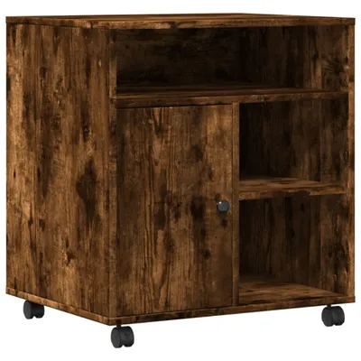 Obrázek produktu pro vidaXL Stojan na tiskárnu s kolečky, kouřový dub 60x50x67 cm