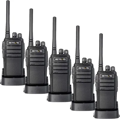 Image de Retevis RT21 Emetteur à distance rechargeable Squelch Scan Radio MONI pour les secours d'urgence (5 pcs noir)