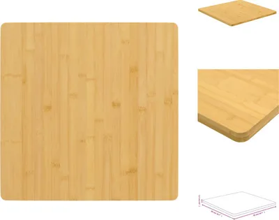 Immagine prodotto di vidaXL Piano da tavolo 50x50x1,5 cm in bambù - Piani da tavolo