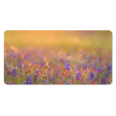 Produktbild von MuchoWow® Schreibtischunterlage Blumen - Gold - Sonne 80x40 cm - XXL Mauspad - Gaming Mauspad